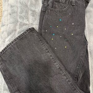 Stylish Black Embellished Kids Jeans